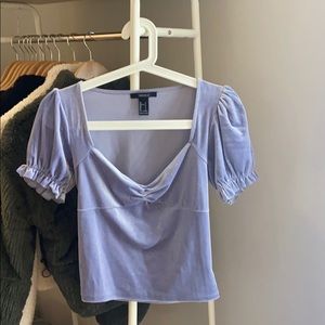 lavender velvet top from F21